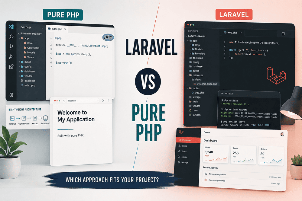 Laravel and Pure PHP comparison