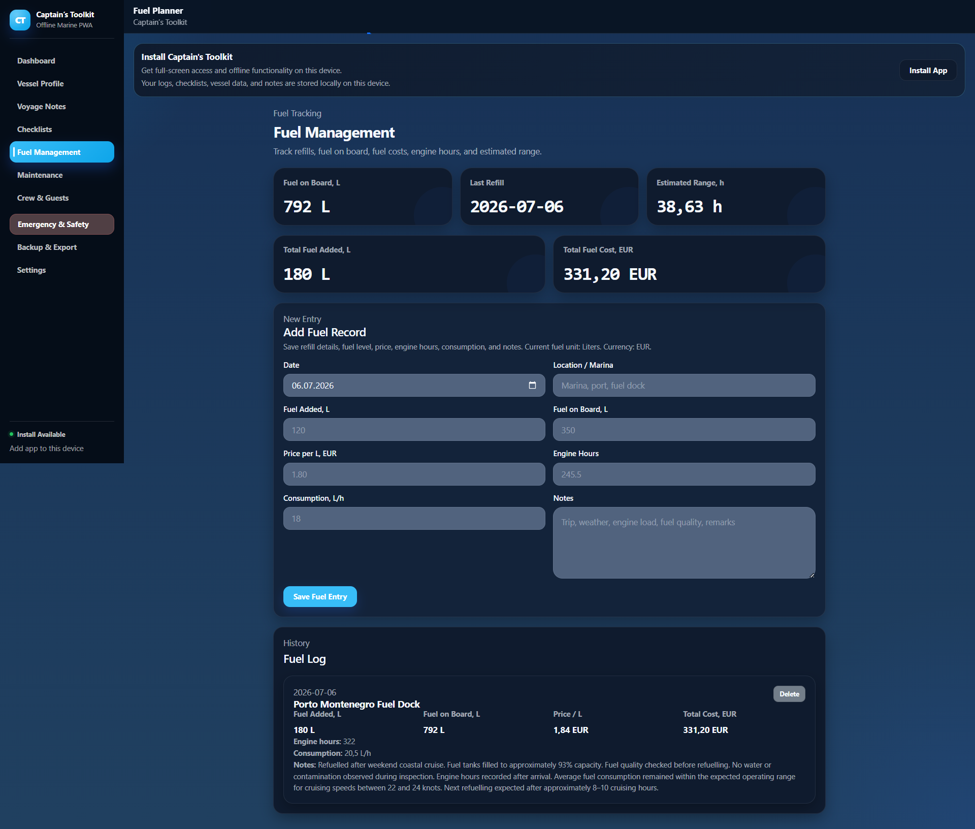Fuel Tracking